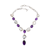 Sterling Silver Amethyst And Pearl Necklace