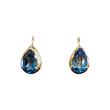 2.97 CTW Blue Topaz Earrings in 14k Yellow Gold