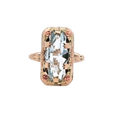 2.81ct. Aquamarine Ring in 14k Yellow and Rose Gold, Size 6.75
