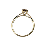 0.45ct. Round Brilliant Cut Champagne Brown Diamond Ring in 10k Yellow Gold, Size 8