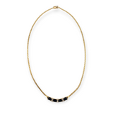 2.16 CTW Emerald Cut Sapphire Diamond Necklace in 14k Yellow Gold