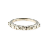 1 CTW Oval Cut Diamond Wedding Band 14k White Gold, Size 6.5