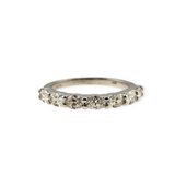 1 CTW Oval Cut Diamond Wedding Band 14k White Gold, Size 6.5