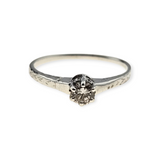 0.20ct. Round Brilliant Cut Diamond Solitaire Engagement Ring 14k White Gold, Size 5.5
