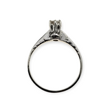 0.20ct. Round Brilliant Cut Diamond Solitaire Engagement Ring 14k White Gold, Size 5.5