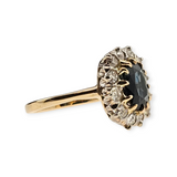 2.64Ct. Oval Cut Blue Sapphire Diamond Halo Ring 14k Yellow Gold, Size 7
