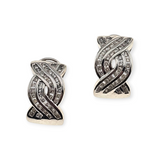 1.00 CTW Round Brilliant Cut Daimond Hoop Earrings 14k White Gold