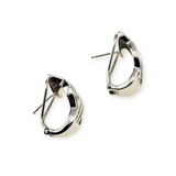 1.00 CTW Round Brilliant Cut Daimond Hoop Earrings 14k White Gold