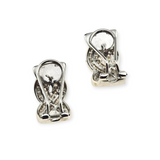 1.00 CTW Round Brilliant Cut Daimond Hoop Earrings 14k White Gold