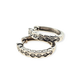0.50 CTW Diamond Hoop Earrings 14k White Gold