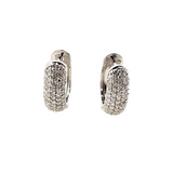 0.50 CTW Round Brilliant Cut Diamond Hoop Earrings 14k White Gold
