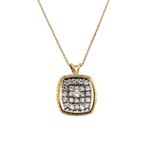 1.15 CTW Diamond Cluster Necklace 14k Yellow Gold