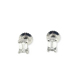 0.73 CTW Emerald Cut Diamond Stud Earrings Platinum
