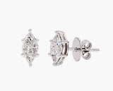 14kt white gold diamond marquis earrings