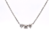 0.39 CTW Three Stone Diamond Necklace in 14k White Gold