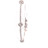1.36 CTW Diamond Cluster Station Tennis Bracelet in 18k White Gold