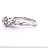 0.64 CTW Diamond Halo Engagement Ring in 14k White Gold, Size 7