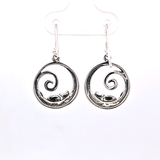 Sterling Silver Love The Sea Hoop Drop Earrings