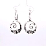 Sterling Silver Love The Sea Hoop Drop Earrings