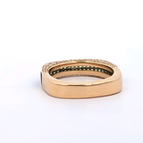 Green Sapphire and Diamond Ring in 18k Yellow Gold, Size 7