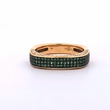 Green Sapphire and Diamond Ring in 18k Yellow Gold, Size 7