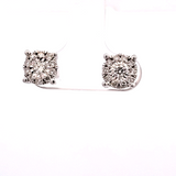 0.32 CTW Diamond Cluster Earrings in 14k White Gold