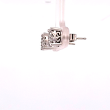 0.32 CTW Diamond Cluster Earrings in 14k White Gold