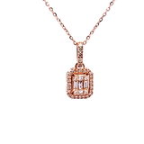 0.26 CTW Diamond Cluster Necklace in 18k Rose Gold