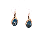 2.97 CTW Blue Topaz Earrings in 14k Yellow Gold