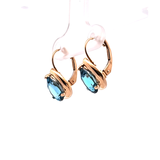 2.97 CTW Blue Topaz Earrings in 14k Yellow Gold