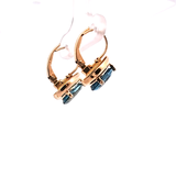 2.97 CTW Blue Topaz Earrings in 14k Yellow Gold