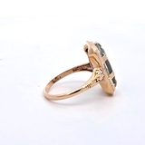 2.81ct. Aquamarine Ring in 14k Yellow and Rose Gold, Size 6.75
