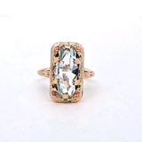 2.81ct. Aquamarine Ring in 14k Yellow and Rose Gold, Size 6.75
