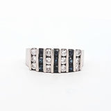 0.72 CTW Sapphire and Diamond Ring in 14KT White Gold, Size 8.5