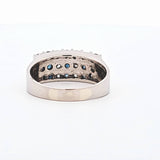 0.72 CTW Sapphire and Diamond Ring in 14KT White Gold, Size 8.5
