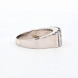 0.72 CTW Sapphire and Diamond Ring in 14KT White Gold, Size 8.5