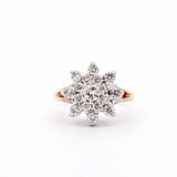 0.98 CTW Diamond Cluster Ring in 14kt Yellow and White Gold, Size 6