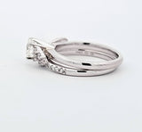 1.03 CTW Diamond Solitaire Engagement Ring Bridal Set in 14k White Gold, Size 6.5
