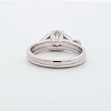 1.03 CTW Diamond Solitaire Engagement Ring Bridal Set in 14k White Gold, Size 6.5