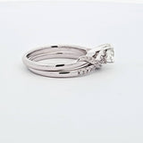 1.03 CTW Diamond Solitaire Engagement Ring Bridal Set in 14k White Gold, Size 6.5