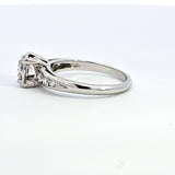 0.78 CTW Round Cut Diamond Engagement Ring in 18k White Gold, Size 5.75