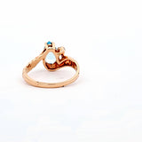 1.49CT. Pear Cut Blue Topaz and Diamond Ring in 14kt Yellow Gold, Size 7