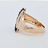 0.62 CTW Sapphire And Diamond Ring in 14kt Yellow and White Gold, Size 5.5