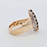 0.62 CTW Sapphire And Diamond Ring in 14kt Yellow and White Gold, Size 5.5