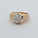 0.63 CTW Diamond Cluster Ring in 14k Yellow and White Gold, Size 9