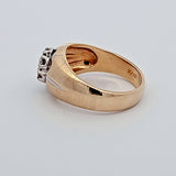0.63 CTW Diamond Cluster Ring in 14k Yellow and White Gold, Size 9