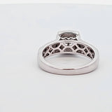 0.97 CTW Diamond Engagement Ring in 14k White Gold, Black Diamond Accents, Size 6.75