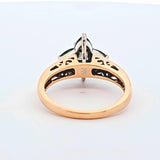 Tsavorite Garnet and Diamond Ring in 14kt Yellow and White Gold, Size 7