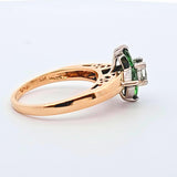 Tsavorite Garnet and Diamond Ring in 14kt Yellow and White Gold, Size 7