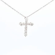 0.50 CTW Diamond Cross Pendant Necklace in 14kt White Gold
